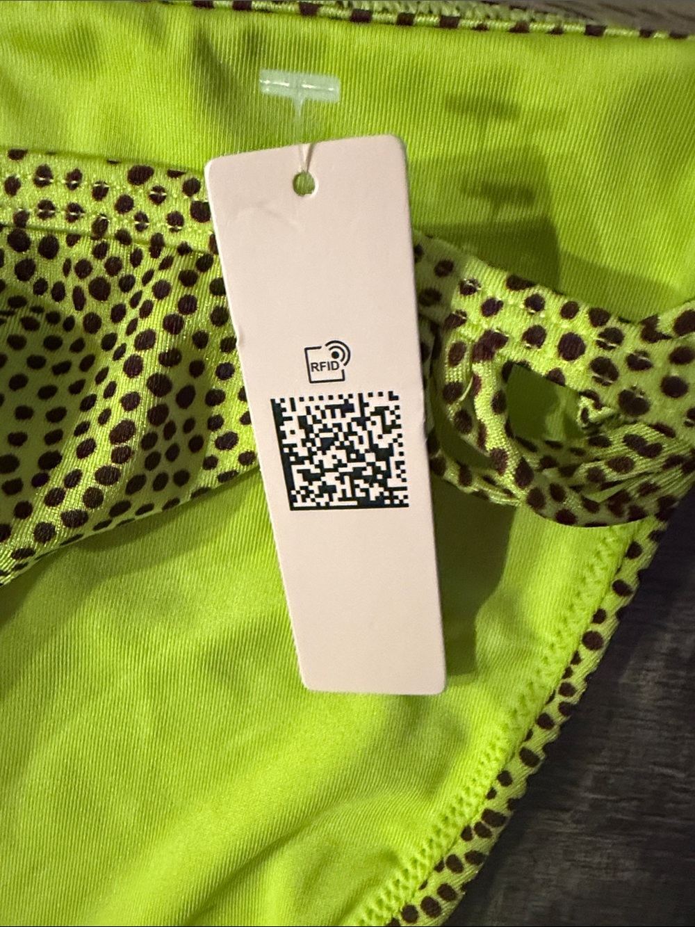Victoria's Secret Neon Lime Printed Bikini Set 36D Top Medium bottom - Picture 3 of 4